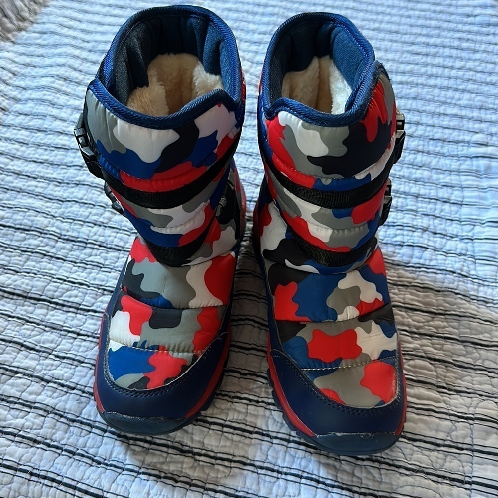 Snow Boots for Boys ,Girl Faux Fur Lining Outdoor Kids Shoes size 38
